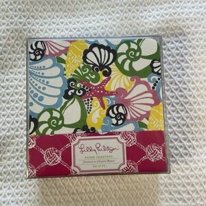 LILLY PULITZER‎ PAPER COASTERS 24 Chiquita Bonita Seashells